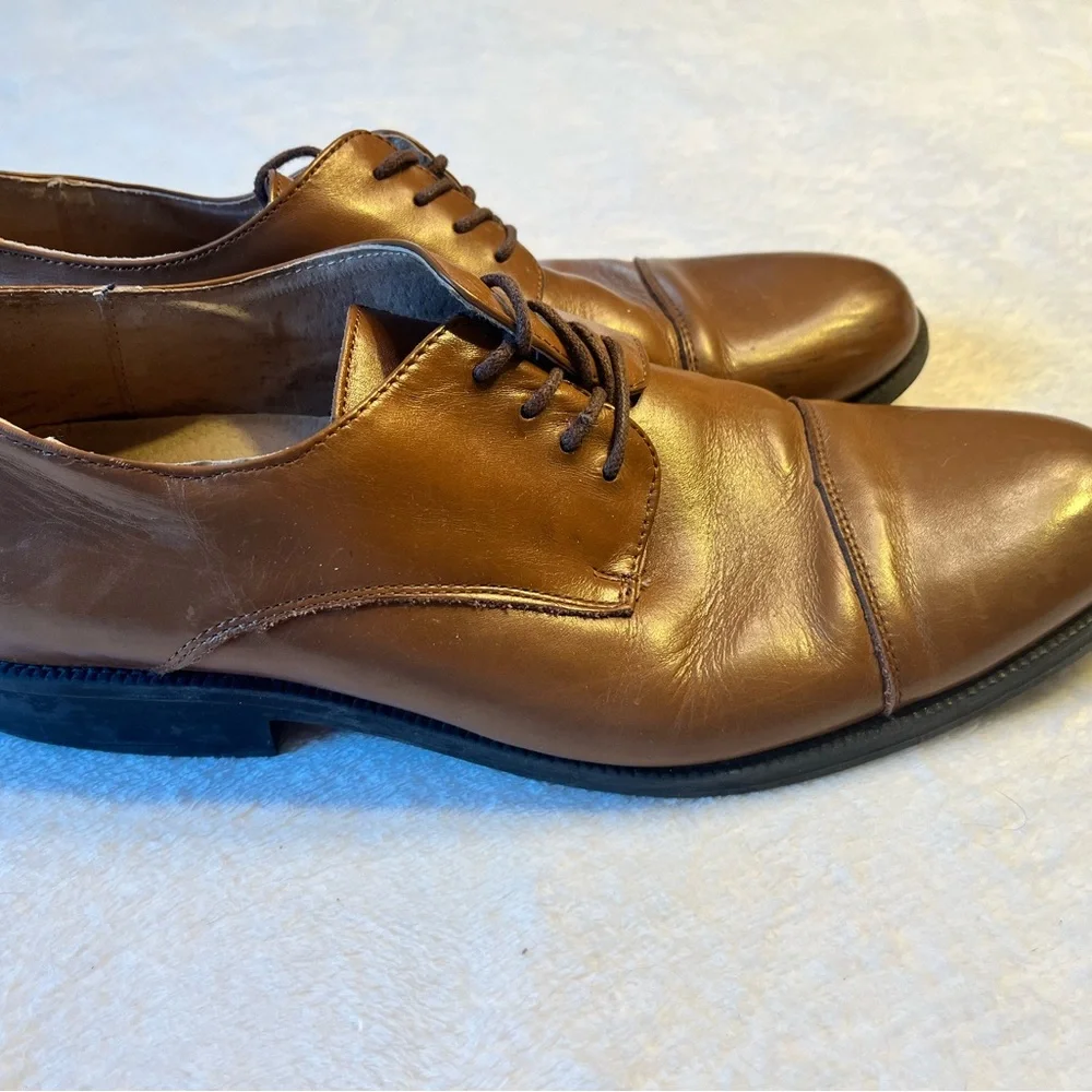 G.H. Bass & Co. Tan Leather Cap-Toe Derby Shoes